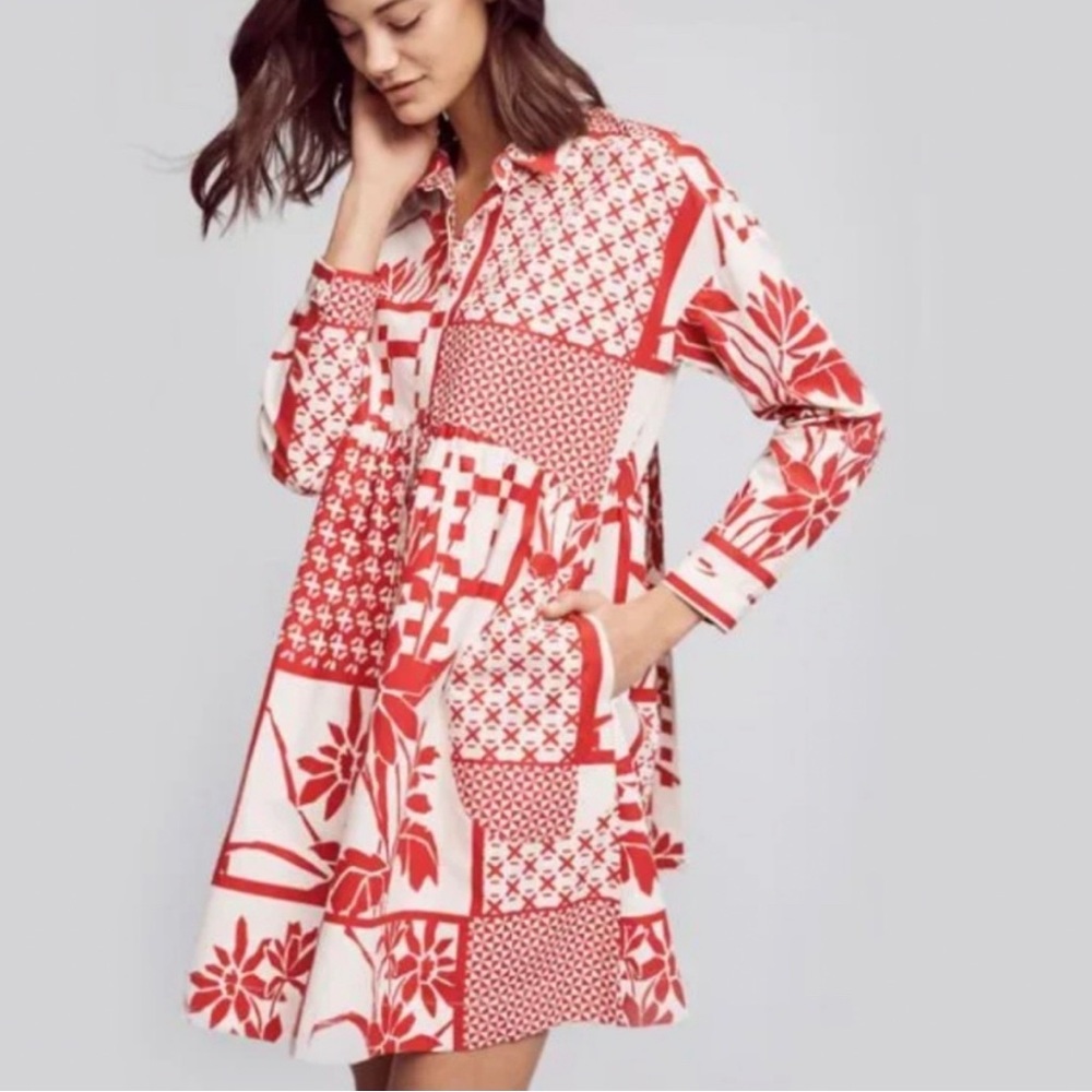 Maeve long sleeved printed dress